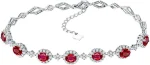 Women's red ruby bracelet with pure white diamonds and 18 carat gold -