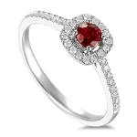 Women's white gold ring with red ruby ​​and brilliant model rgf1799
