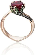 Women's ring, red ruby ​​and brilliant cut diamond: model rgf1816