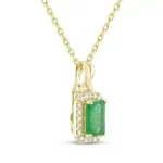 Women's emerald necklace with brilliant-cut diamonds and 18 carat gold - 25.54 grams - code: ndf1366