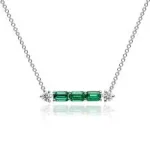 Women's emerald necklace with white diamonds and 18 carat gold - 26.93 grams - code: ndf143