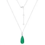 Women's emerald necklace with white diamonds and 18 carat gold -49.49 grams - code: ndf148