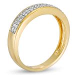 Men's Minimal Diamond Gold Ring WRGM1307 | Luxe Elegance
