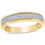 Men's Minimal Diamond Gold Ring WRGM1307 | Luxe Elegance