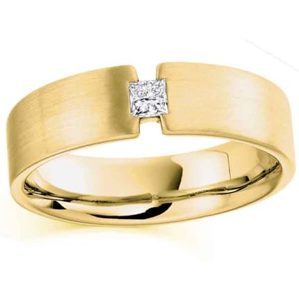 Men's Solitaire Diamond Gold Ring WRGM1303 | Luxe Elegance