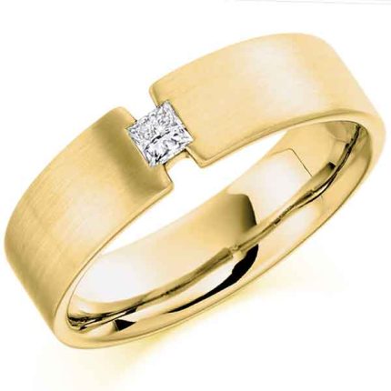 Men's Solitaire Diamond Gold Ring WRGM1303 | Luxe Elegance
