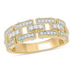 Men's Chain Diamond Gold Ring WRGM1301 | Luxe Elegance
