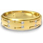 Men's Sleek Diamond Gold Ring WRGM1295 | Luxe Elegance