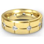 Men's Classic Diamond Gold Ring WRGM1291 | Luxe Elegance
