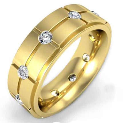 Men's Classic Diamond Gold Ring WRGM1291 | Luxe Elegance