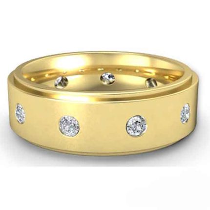 Men's Minimal Diamond Gold Ring WRGM1287 | Luxe Elegance