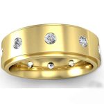 Men's Minimal Diamond Gold Ring WRGM1287 | Luxe Elegance