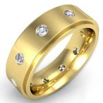 Men's Minimal Diamond Gold Ring WRGM1287 | Luxe Elegance