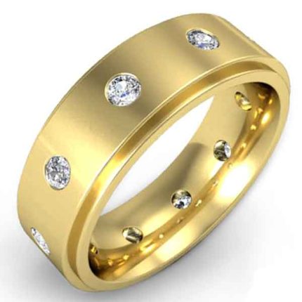 Men's Minimal Diamond Gold Ring WRGM1287 | Luxe Elegance