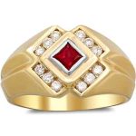 Mens Regal Ruby Ring RGM17170 | 18K Gold Luxury