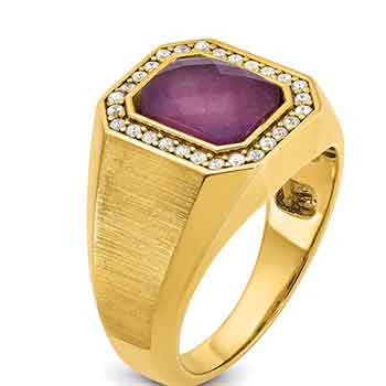 Mens Classic Ruby Ring RGM1714 | 18K Gold Craft