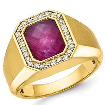 Mens Classic Ruby Ring RGM1714 | 18K Gold Craft