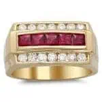 Mens Royal Ruby Ring RGM1514 | 18K Gold Charm