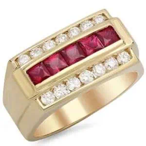 Mens Royal Ruby Ring RGM1514 | 18K Gold Charm