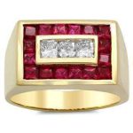 Mens Fiery Ruby Ring RGM1503 | 18K Gold Luxe