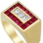 Mens Fiery Ruby Ring RGM1503 | 18K Gold Luxe