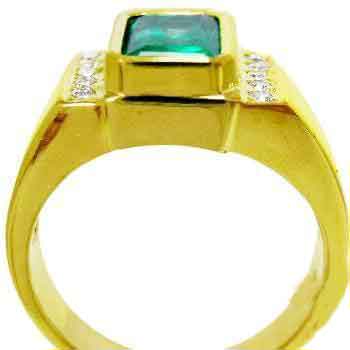 Men's Gold Emerald Ring RGM1591 | Timeless Luxury