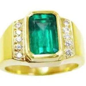 Men's Gold Emerald Ring RGM1591 | Timeless Luxury