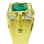 Men's Yellow Gold Emerald Ring RGM1559 | Elite Luxury