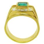 Men's Yellow Gold Emerald Ring RGM1559 | Elite Luxury