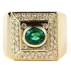Men's Yellow Gold Jewel Ring RGM1534 | Luxe Elegance