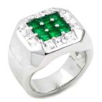 Men's White Gold Gem Ring RGM1520 | Luxe Elegance