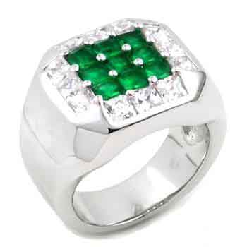Men's White Gold Gem Ring RGM1520 | Luxe Elegance