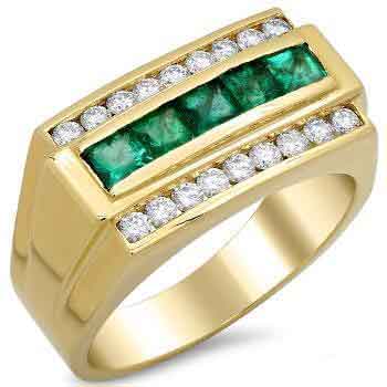 Men's Yellow Gold Gem Ring RGM1507 | Luxe Elegance