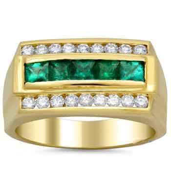 Men's Yellow Gold Gem Ring RGM1507 | Luxe Elegance