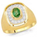 Men's Gold Emerald Brilliance Ring RGM1434 | Luxe Elegance
