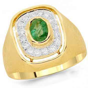 Men's Gold Emerald Brilliance Ring RGM1434 | Luxe Elegance