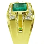 Men's Yellow Gold Emerald Ring RGM1559 | Elite Luxury