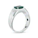Men’s 18K yellow gold ring with emerald and brilliant cut diamond, new design, model rgm17192