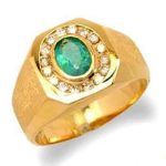 Men's Yellow Gold Emerald Ring RGM1425 | Luxe Elegance