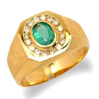 Men's Yellow Gold Emerald Ring RGM1425 | Luxe Elegance