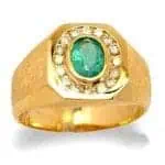 Men's Yellow Gold Emerald Ring RGM1425 | Luxe Elegance