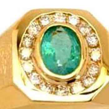 Men's Yellow Gold Emerald Ring RGM1425 | Luxe Elegance