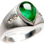 Men's Gold Marquise Emerald Ring RGM1401 | Luxe Elegance
