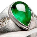 Men's Gold Marquise Emerald Ring RGM1401 | Luxe Elegance