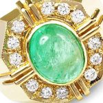 Men's Gold Emerald Diamond Ring RGM1319 | Luxe Elegance