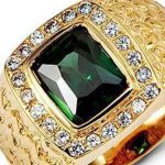 Men's Elite Emerald Gold Ring RGM1316 | Luxe Elegance