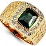 Men's Elite Emerald Gold Ring RGM1316 | Luxe Elegance