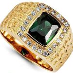 Men's Elite Emerald Gold Ring RGM1316 | Luxe Elegance