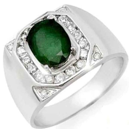 Men's Regal Emerald Gold Ring RGM1313 | Luxe Elegance