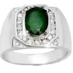 Men's Regal Emerald Gold Ring RGM1313 | Luxe Elegance